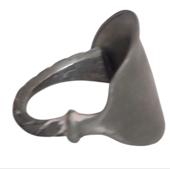 Pewter Spoon Etched  Silver Ring 5 - Picture 3 of 8